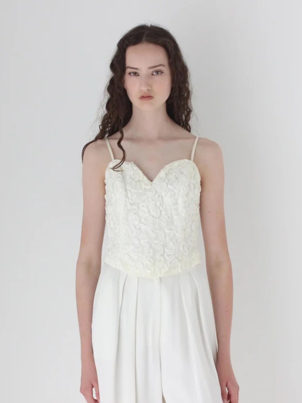 Ivory Lace Appliqué Camisole Top